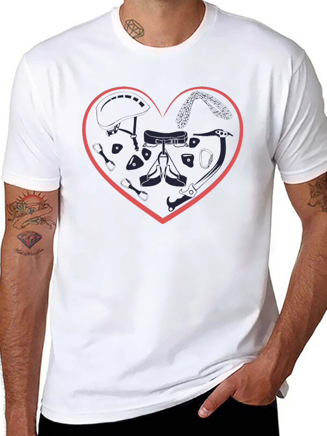 Climbing Gear Heart T-Shirt - Love Climbing!