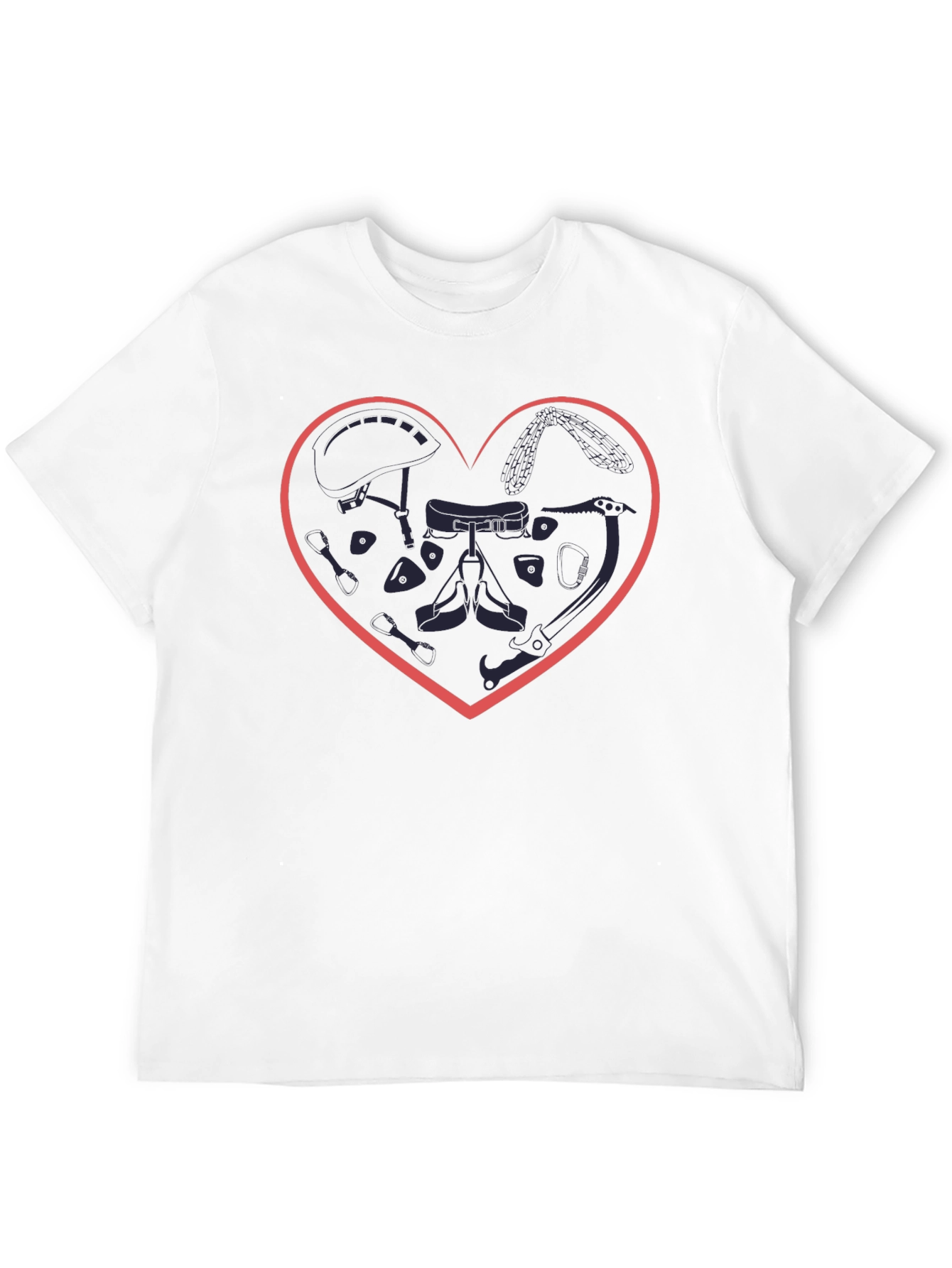 Climbing Gear Heart T-Shirt - Love Climbing!