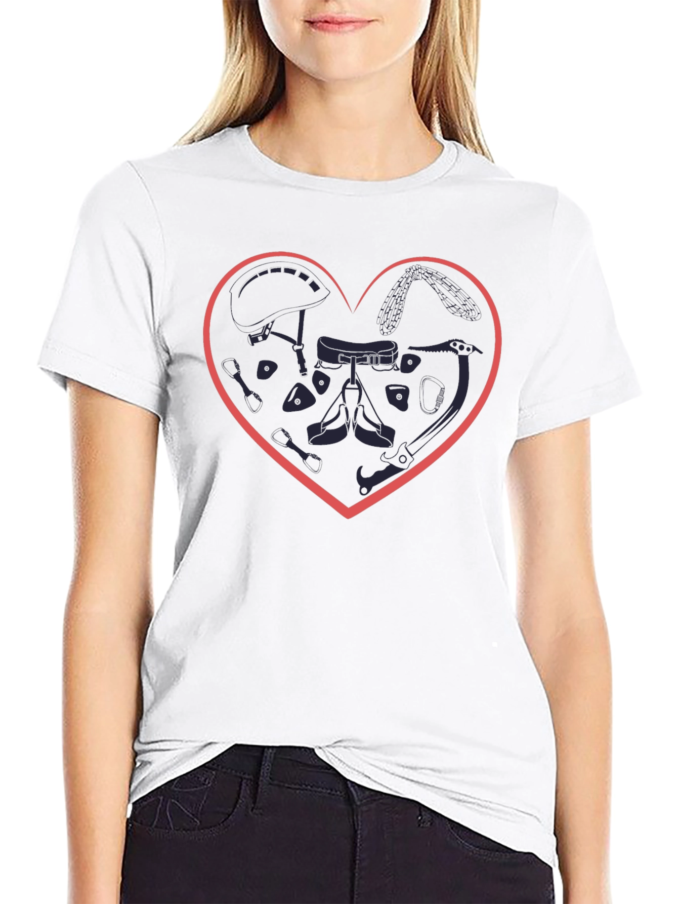 Climbing Gear Heart T-Shirt - Love Climbing!