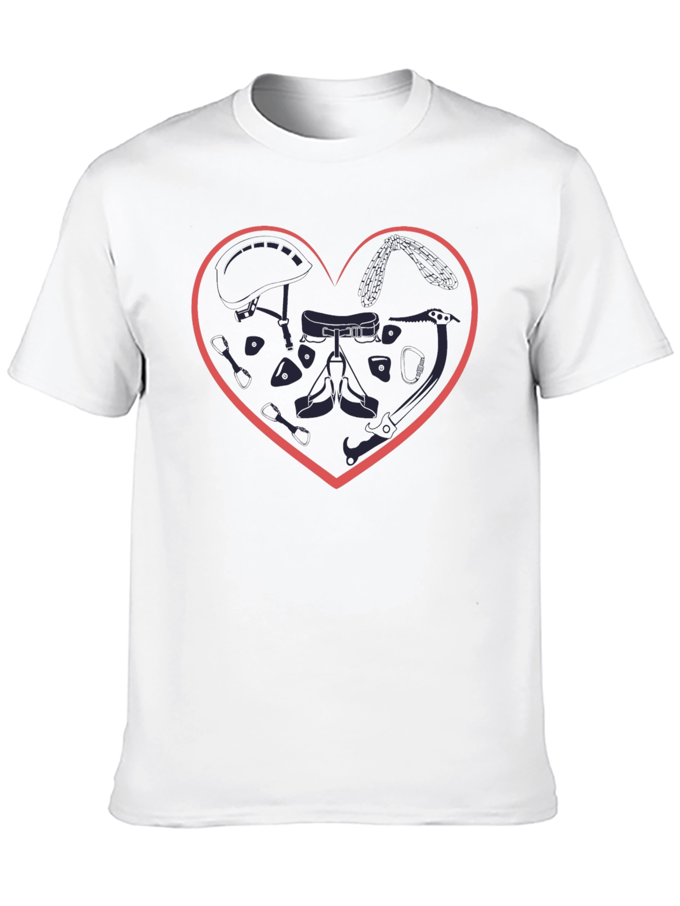 Climbing Gear Heart T-Shirt - Love Climbing!