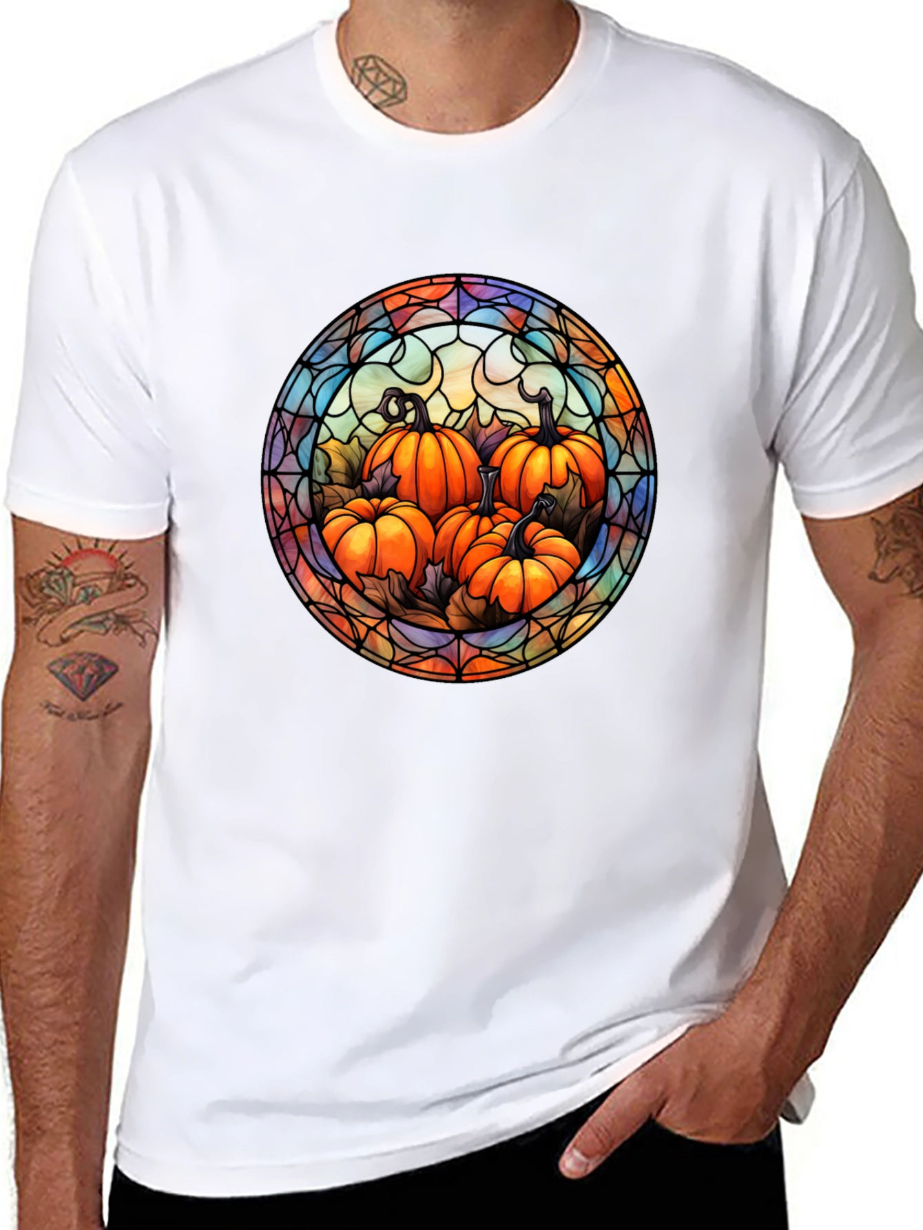 Stained Glass Pumpkin Patch T-Shirt