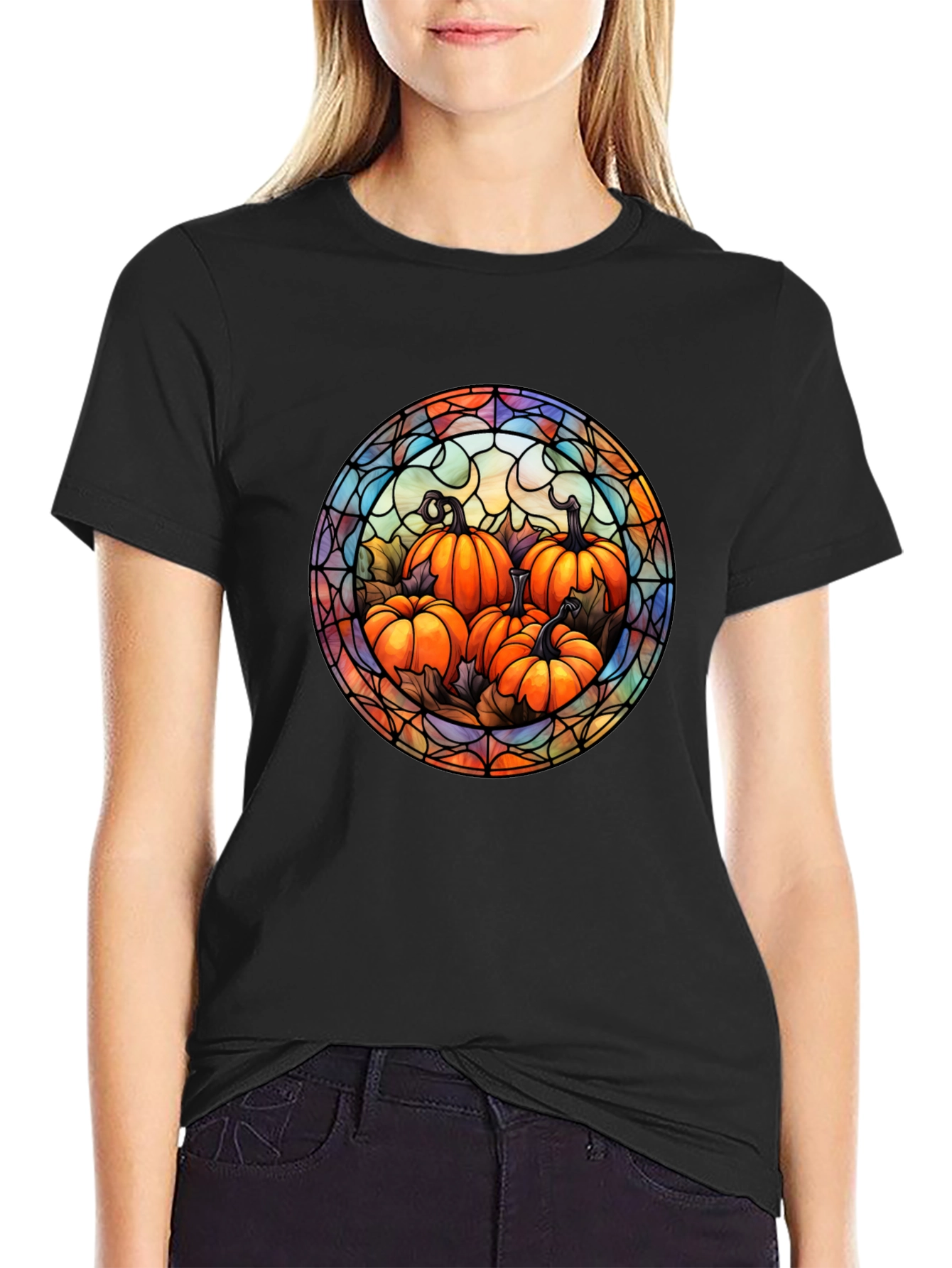 Stained Glass Pumpkin Patch T-Shirt