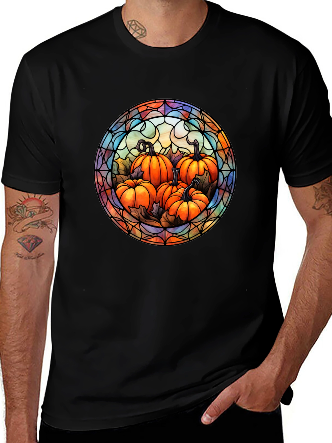 Stained Glass Pumpkin Patch T-Shirt