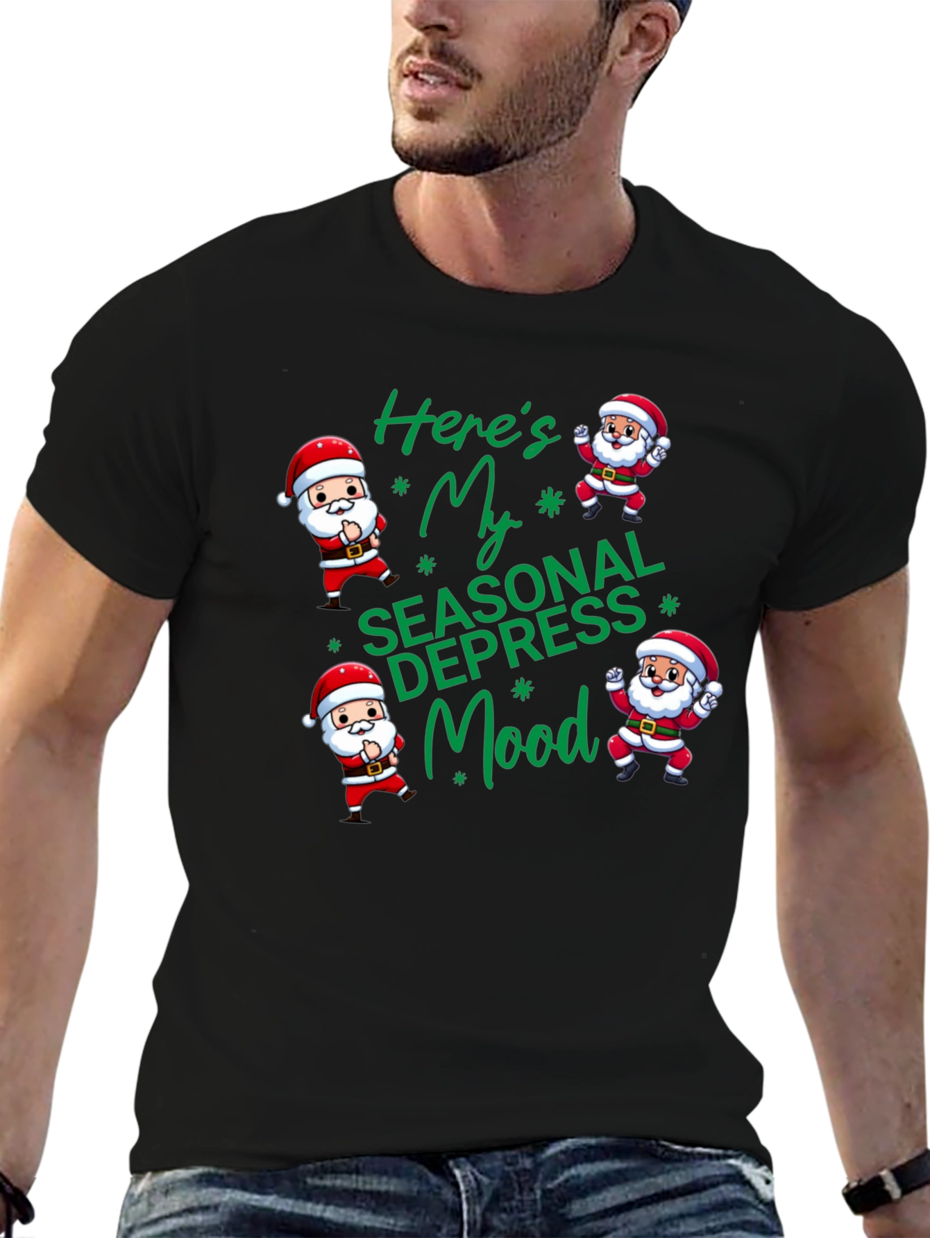 Seasonal Depression Mood Santa T-Shirt