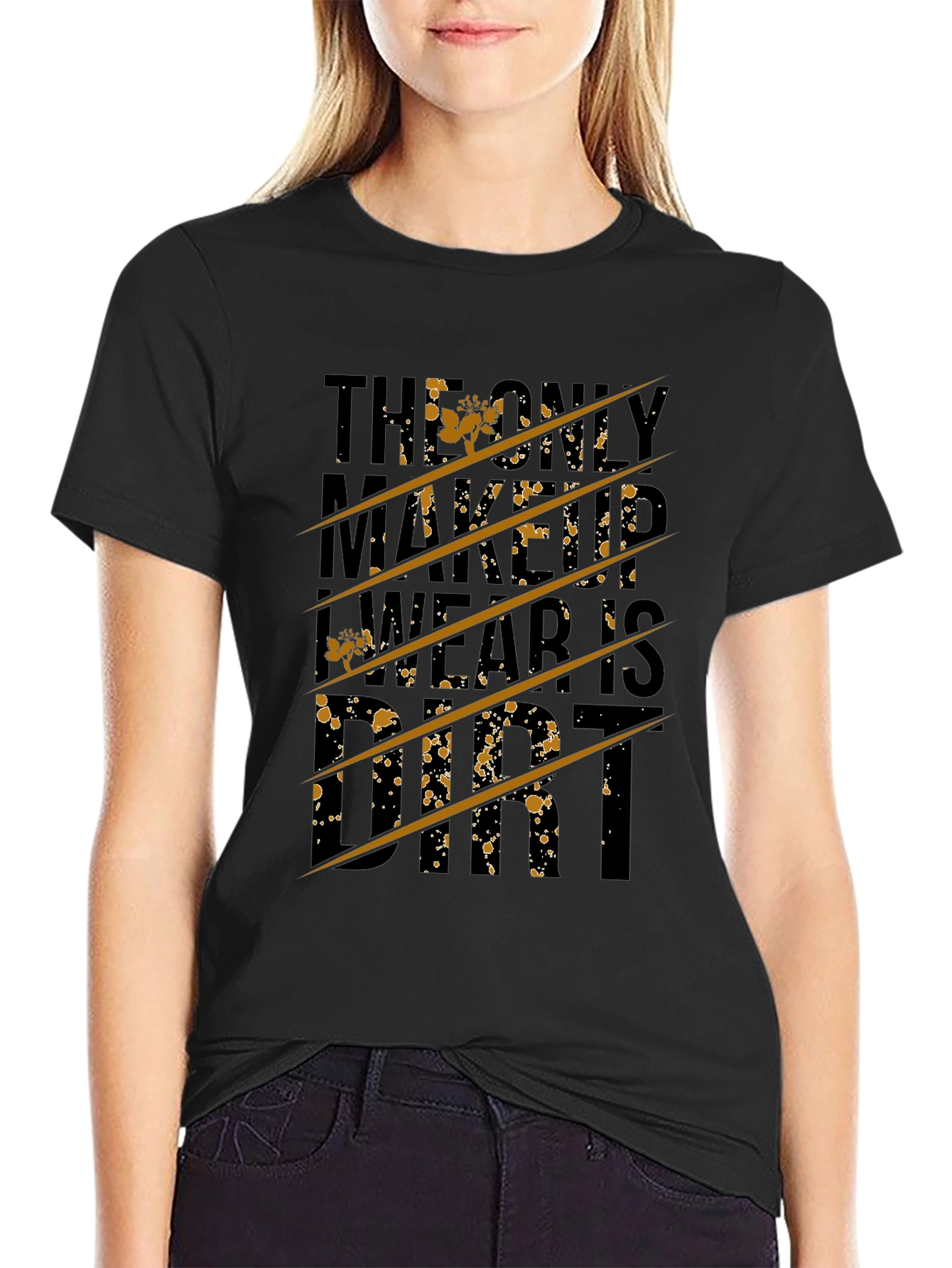 Dirt Makeup Graphic Tee - Black Crew Neck T-Shirt