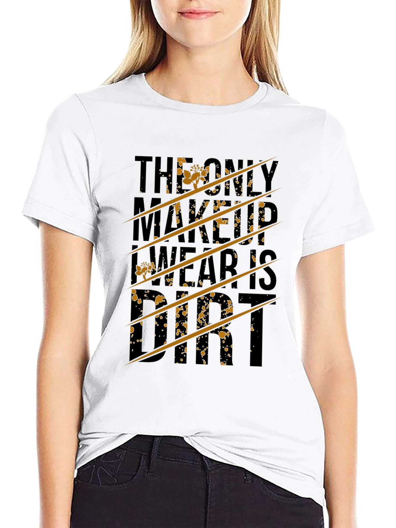 Dirt Makeup Graphic Tee - Black Crew Neck T-Shirt