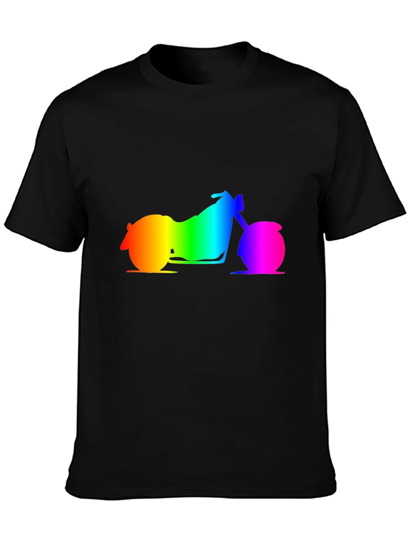 Rainbow Motorcycle Graphic Tee - Black