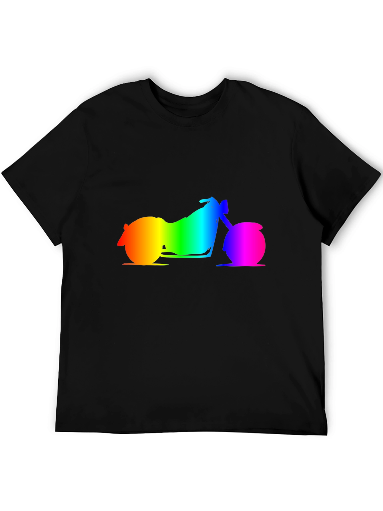Rainbow Motorcycle Graphic Tee - Black