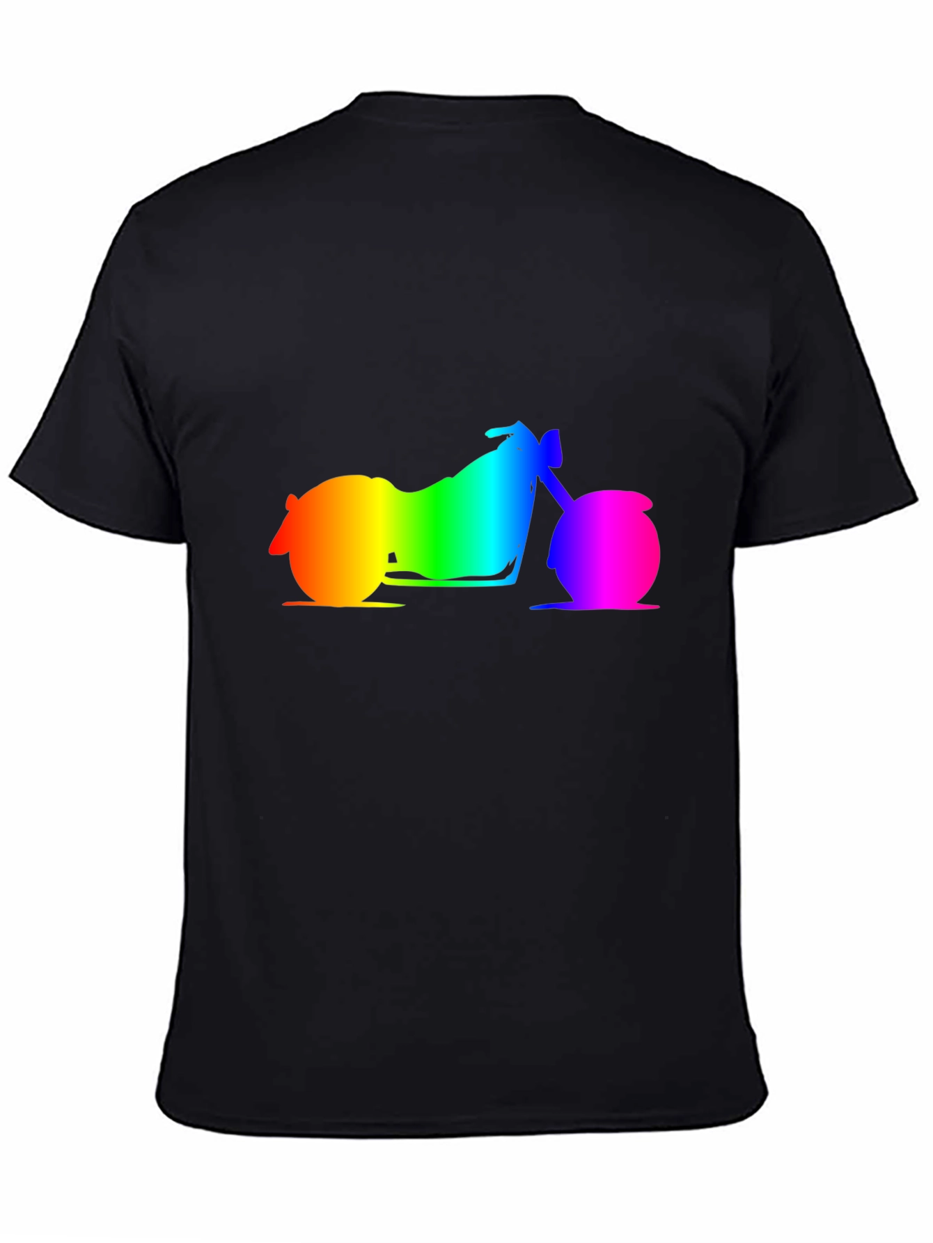 Rainbow Motorcycle Graphic Tee - Black