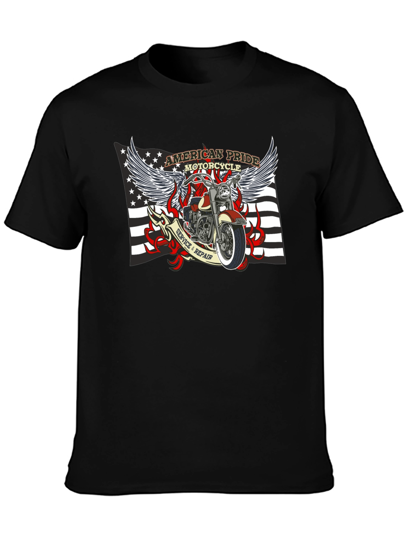 American Pride Motorcycle Graphic T-Shirt