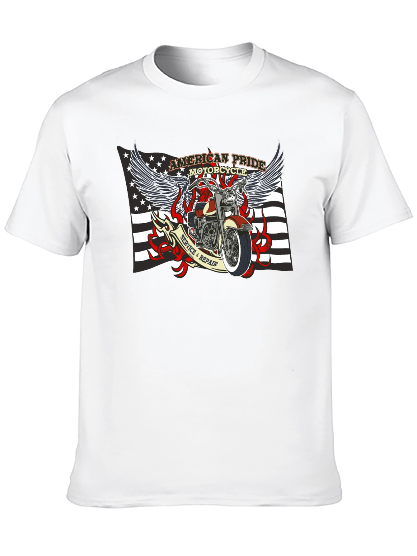 American Pride Motorcycle Graphic T-Shirt