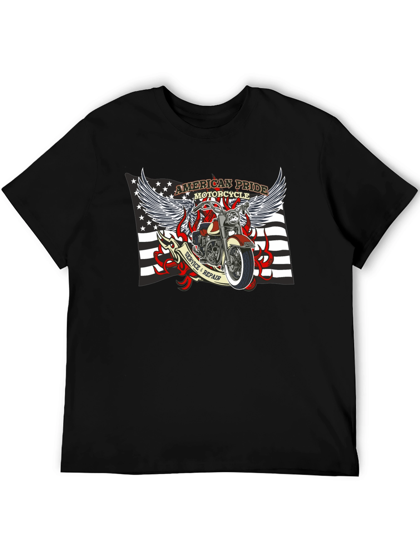 American Pride Motorcycle Graphic T-Shirt