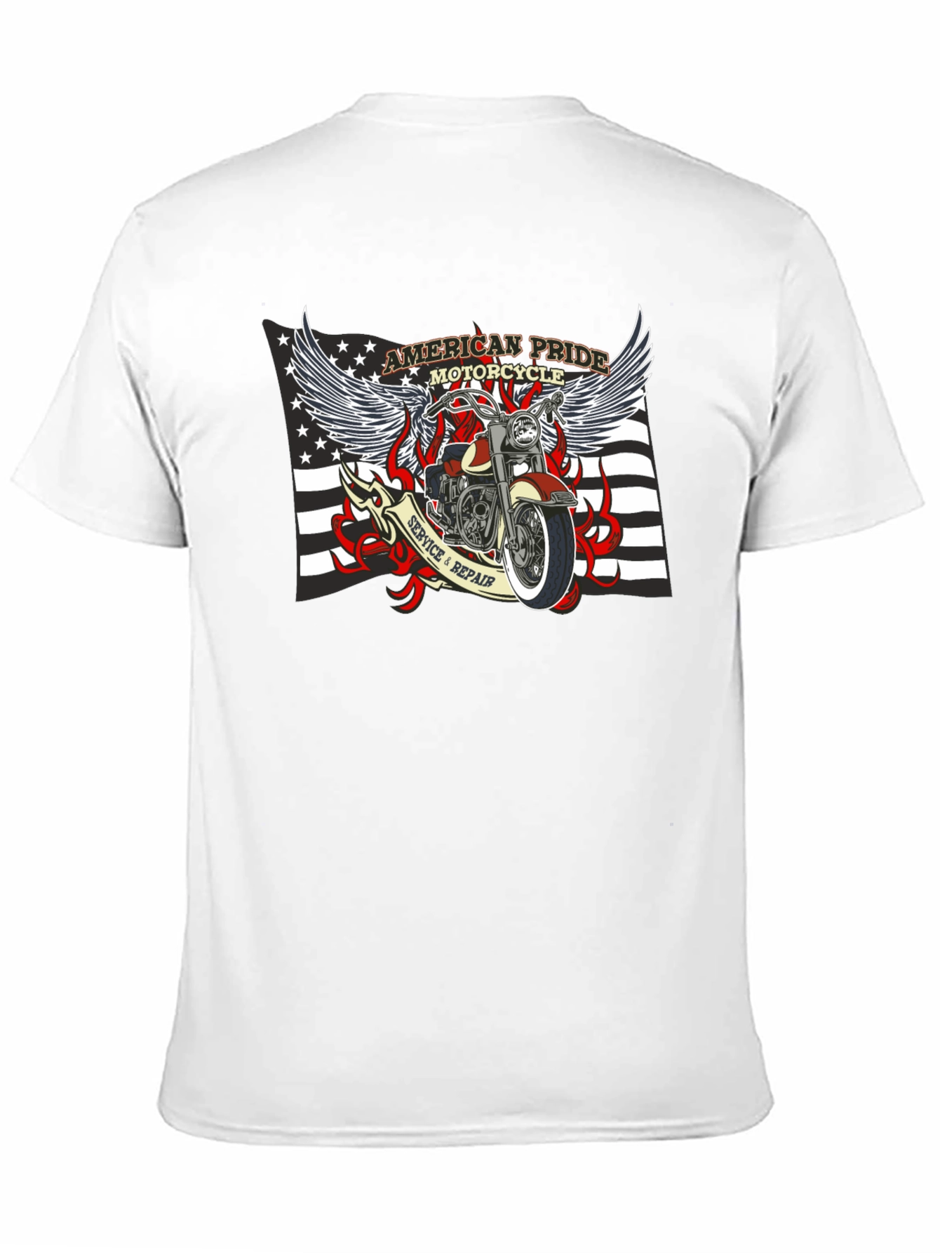 American Pride Motorcycle Graphic T-Shirt