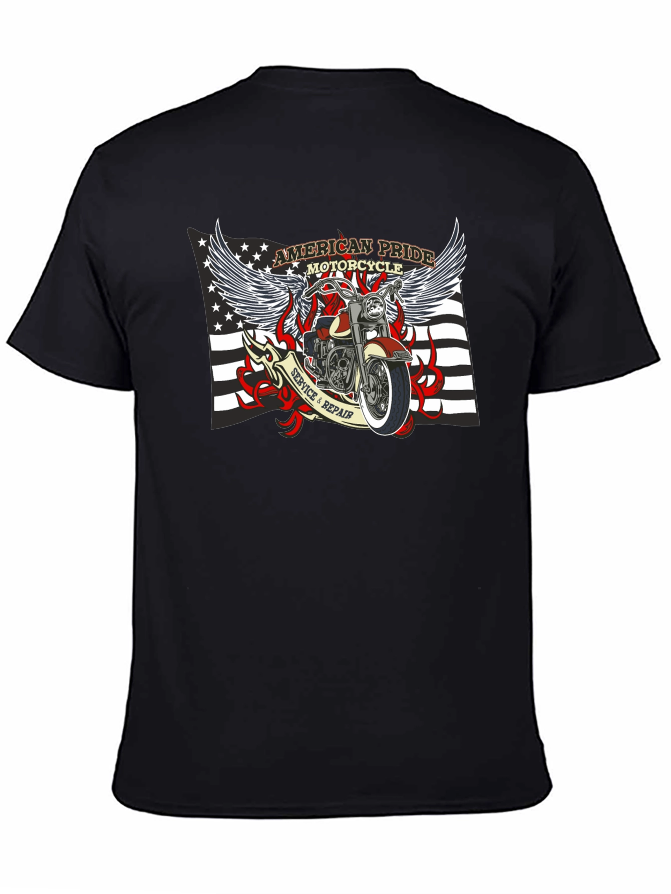 American Pride Motorcycle Graphic T-Shirt