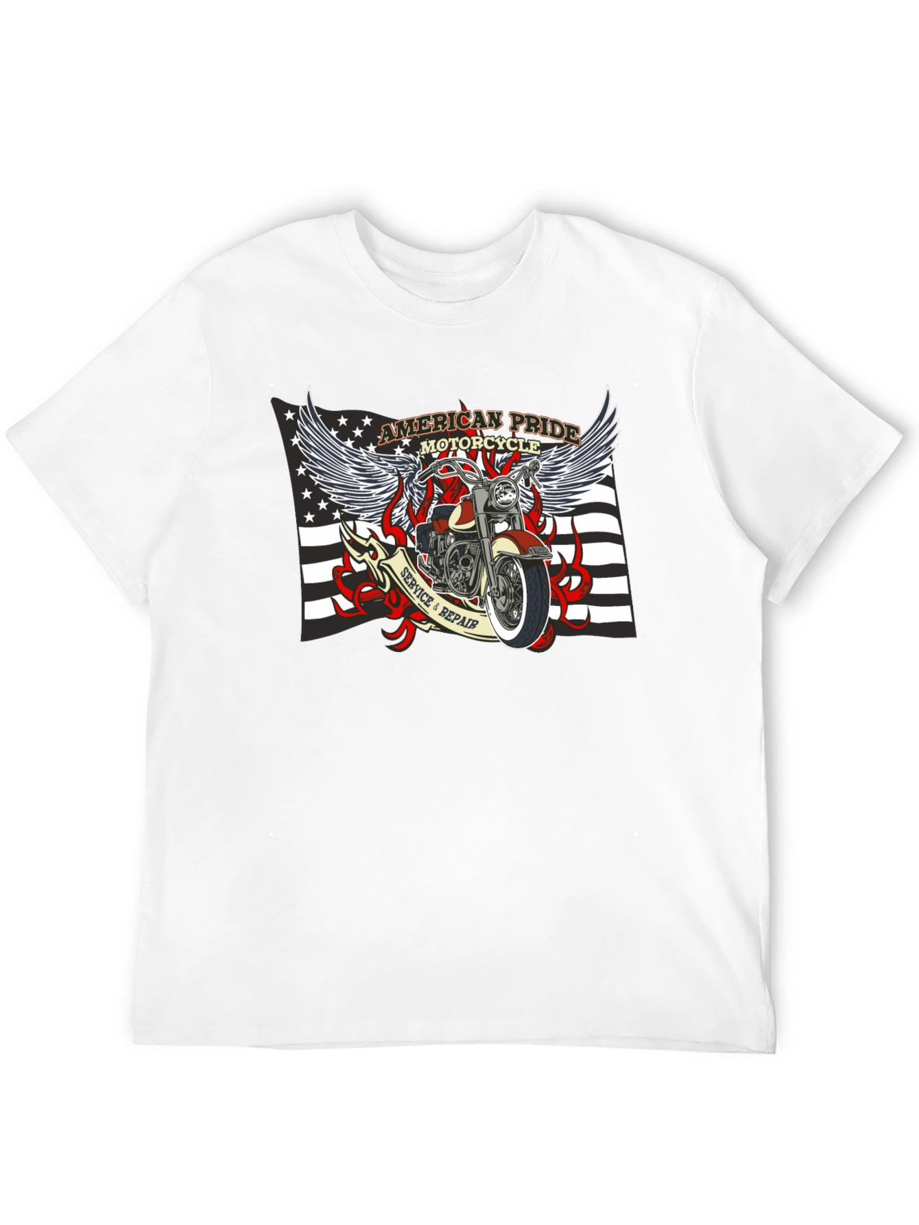 American Pride Motorcycle Graphic T-Shirt
