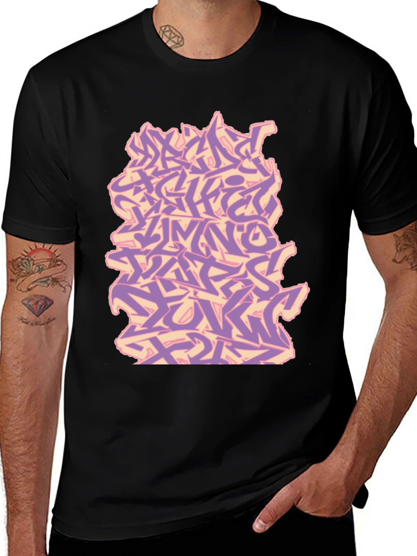 Graffiti Alphabet Black T-Shirt