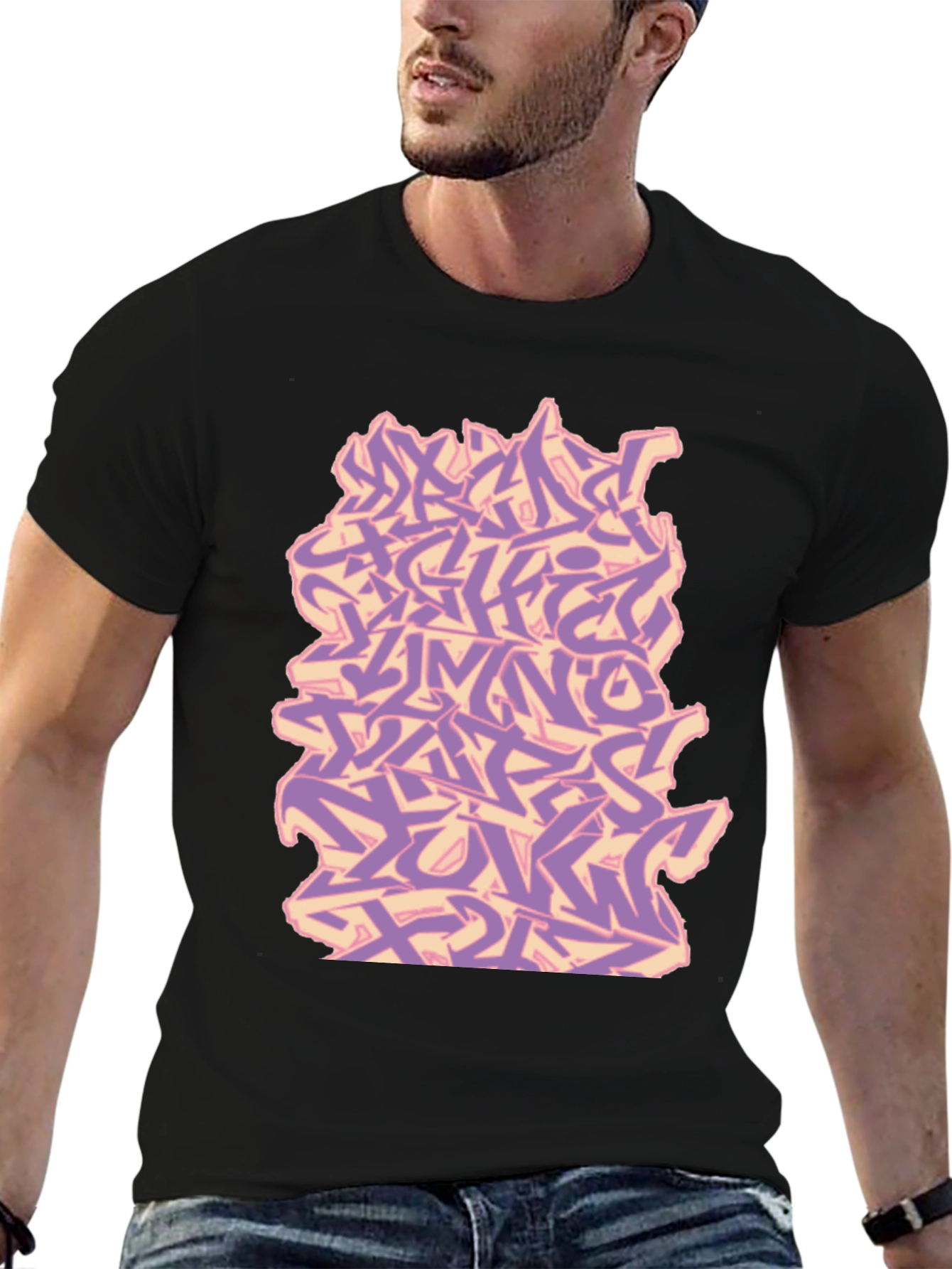 Graffiti Alphabet Black T-Shirt