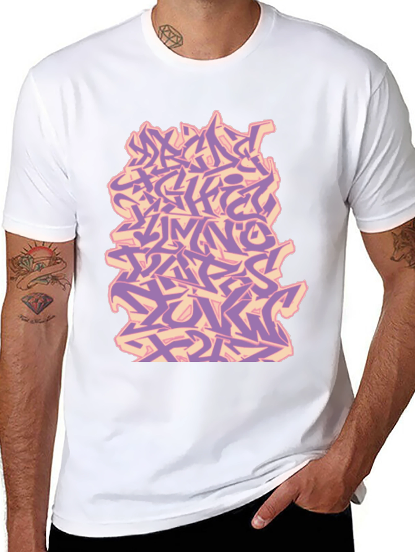 Graffiti Alphabet Black T-Shirt