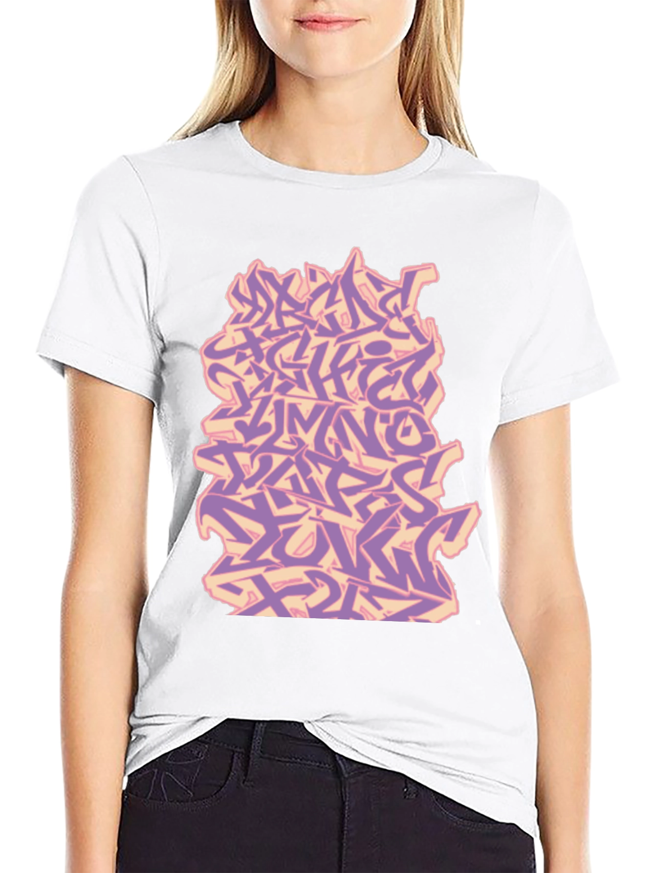 Graffiti Alphabet Black T-Shirt