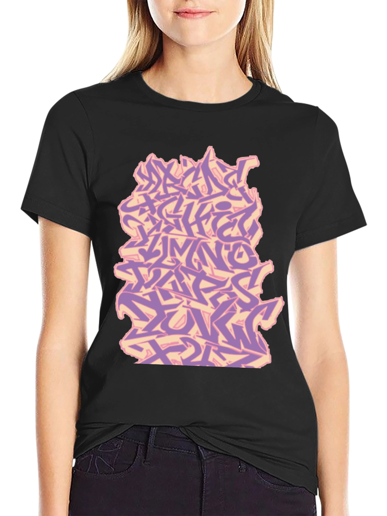 Graffiti Alphabet Black T-Shirt