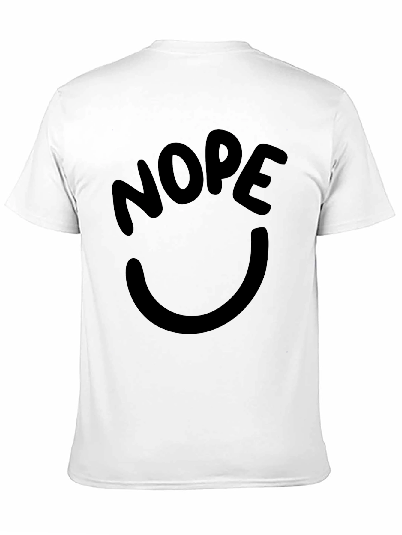 Nope Smiley Face Graphic Tee - Black Casual T-Shirt