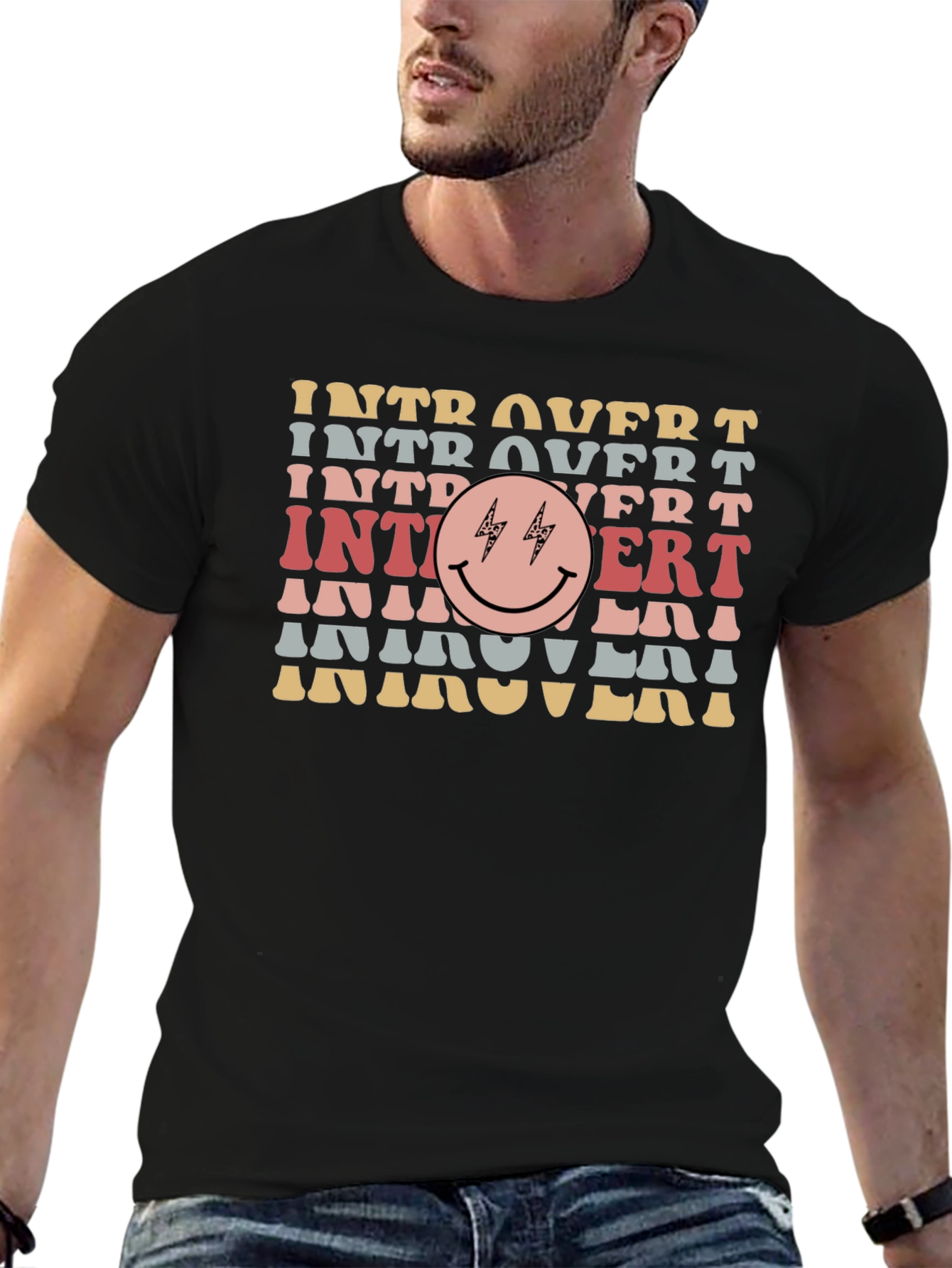 Introvert Smiley Face Graphic Tee