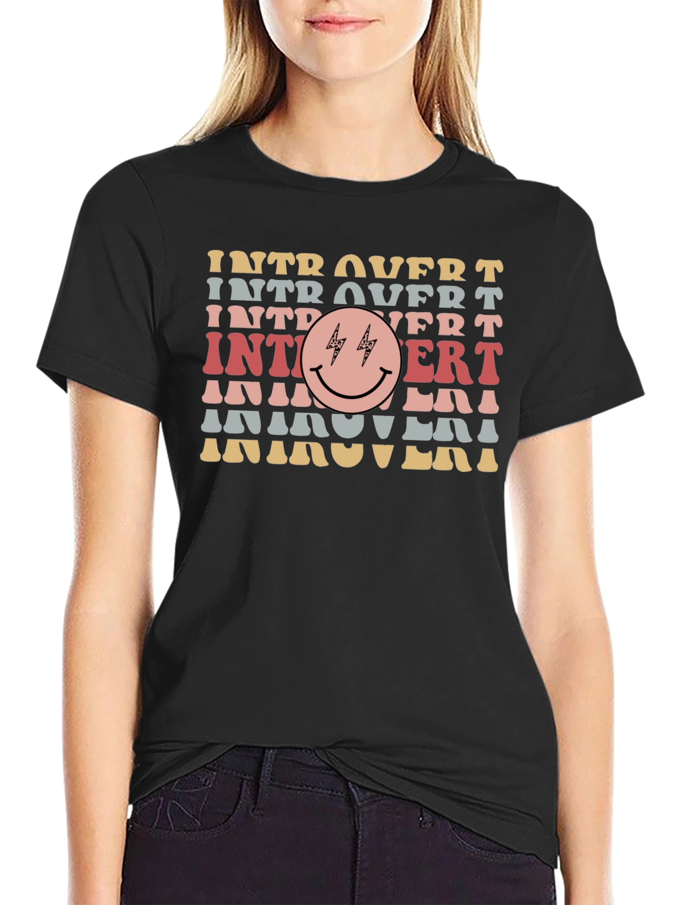 Introvert Smiley Face Graphic Tee