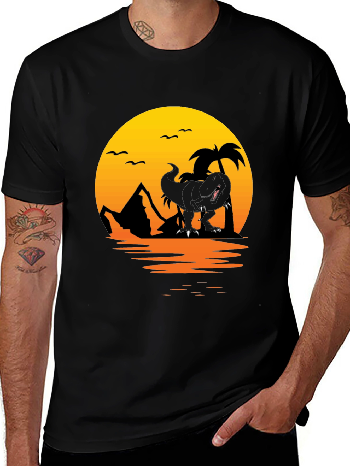 Dino Sunset Graphic Tee