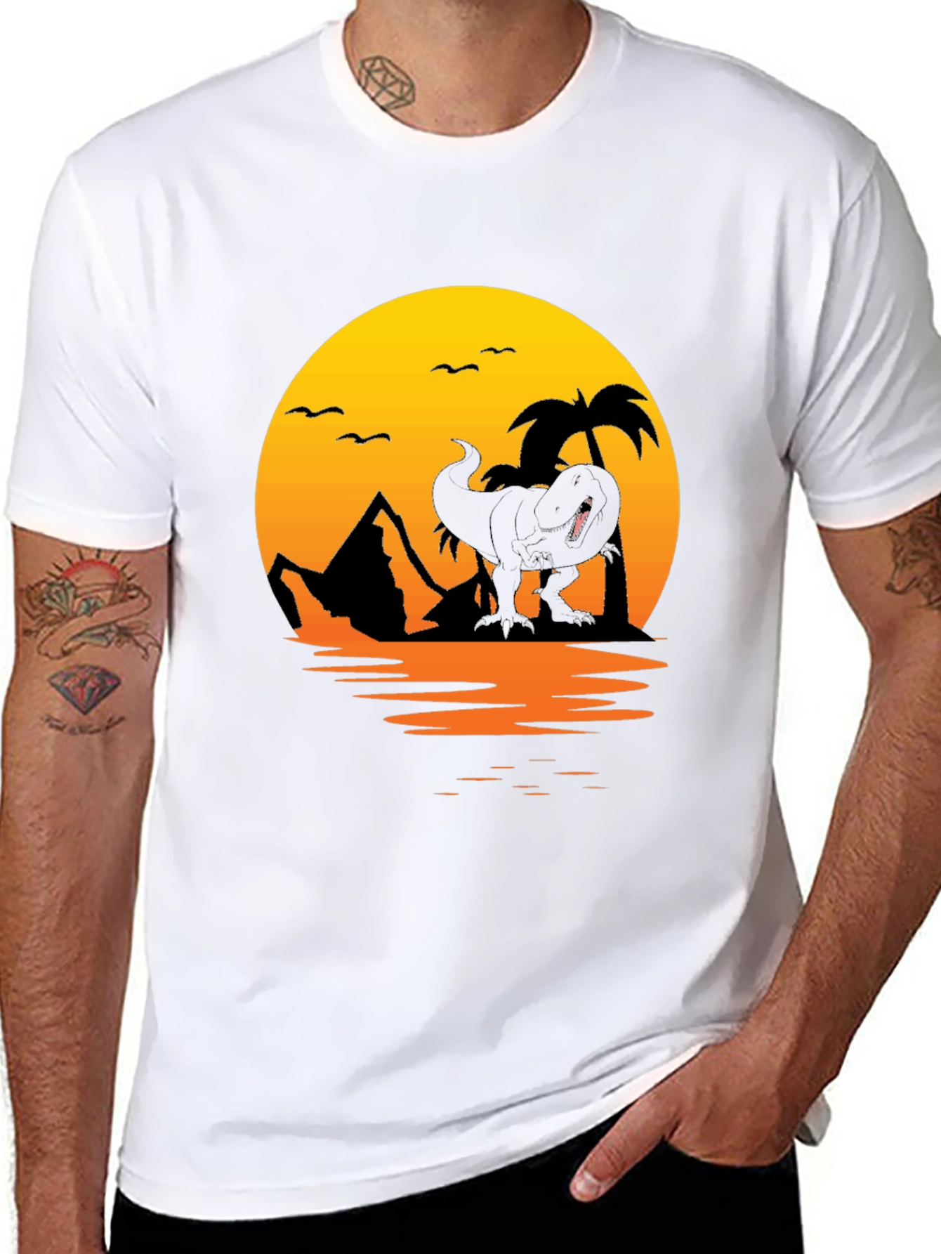 Dino Sunset Graphic Tee
