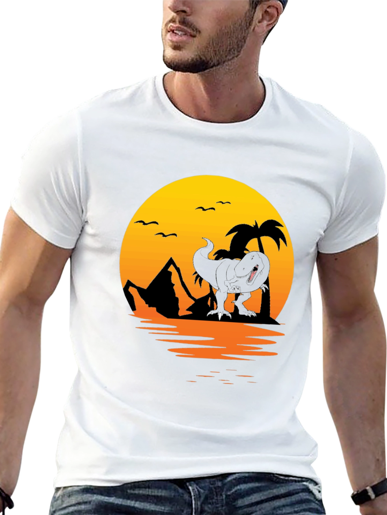 Dino Sunset Graphic Tee
