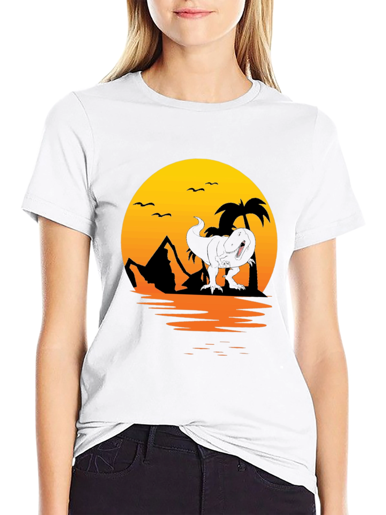 Dino Sunset Graphic Tee