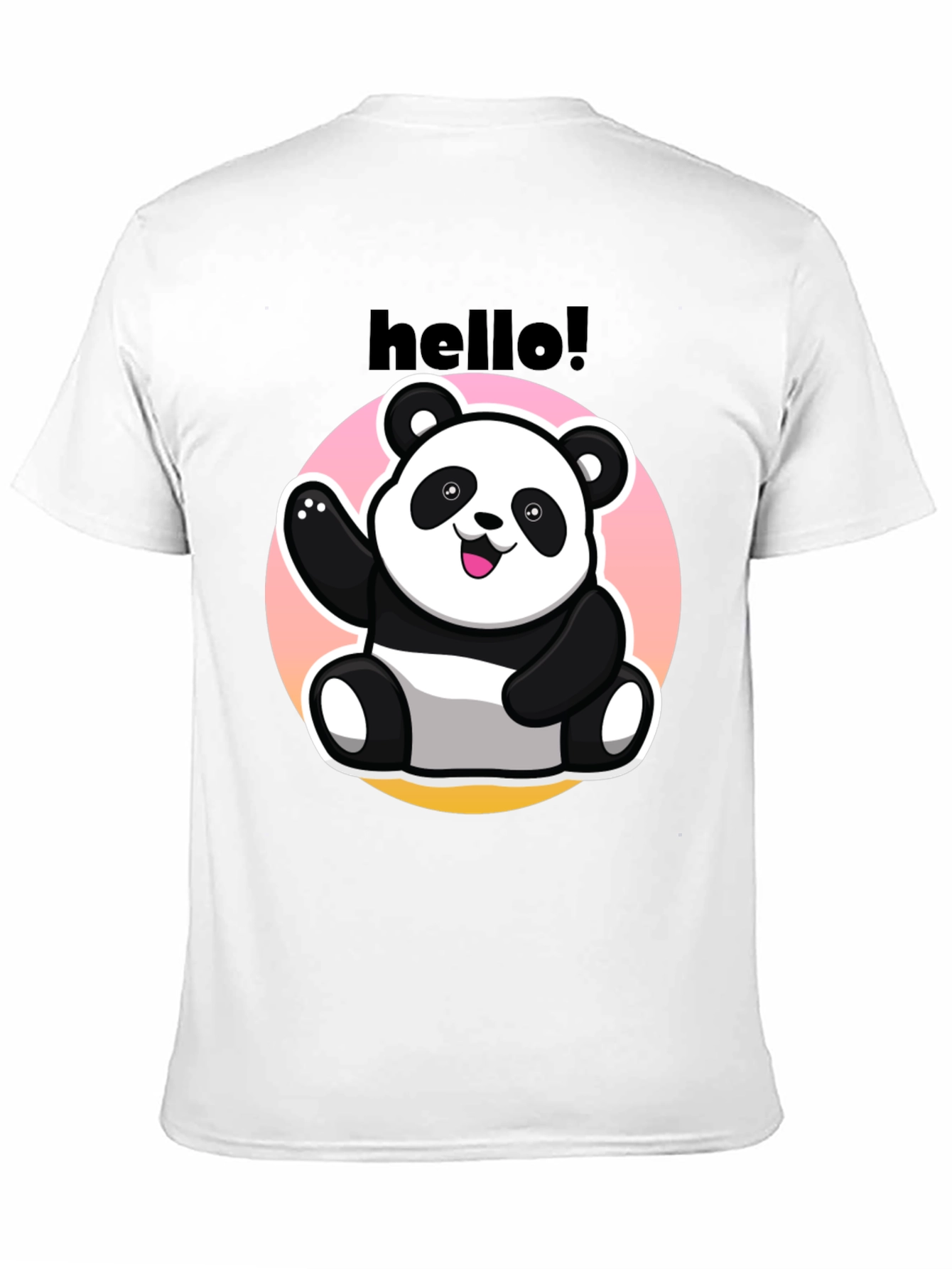 Hello Panda Graphic Tee - Casual Black T-Shirt