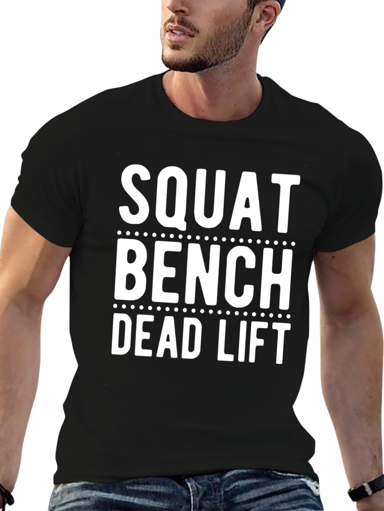 Squat Bench Deadlift Gym Workout Black T-Shirt