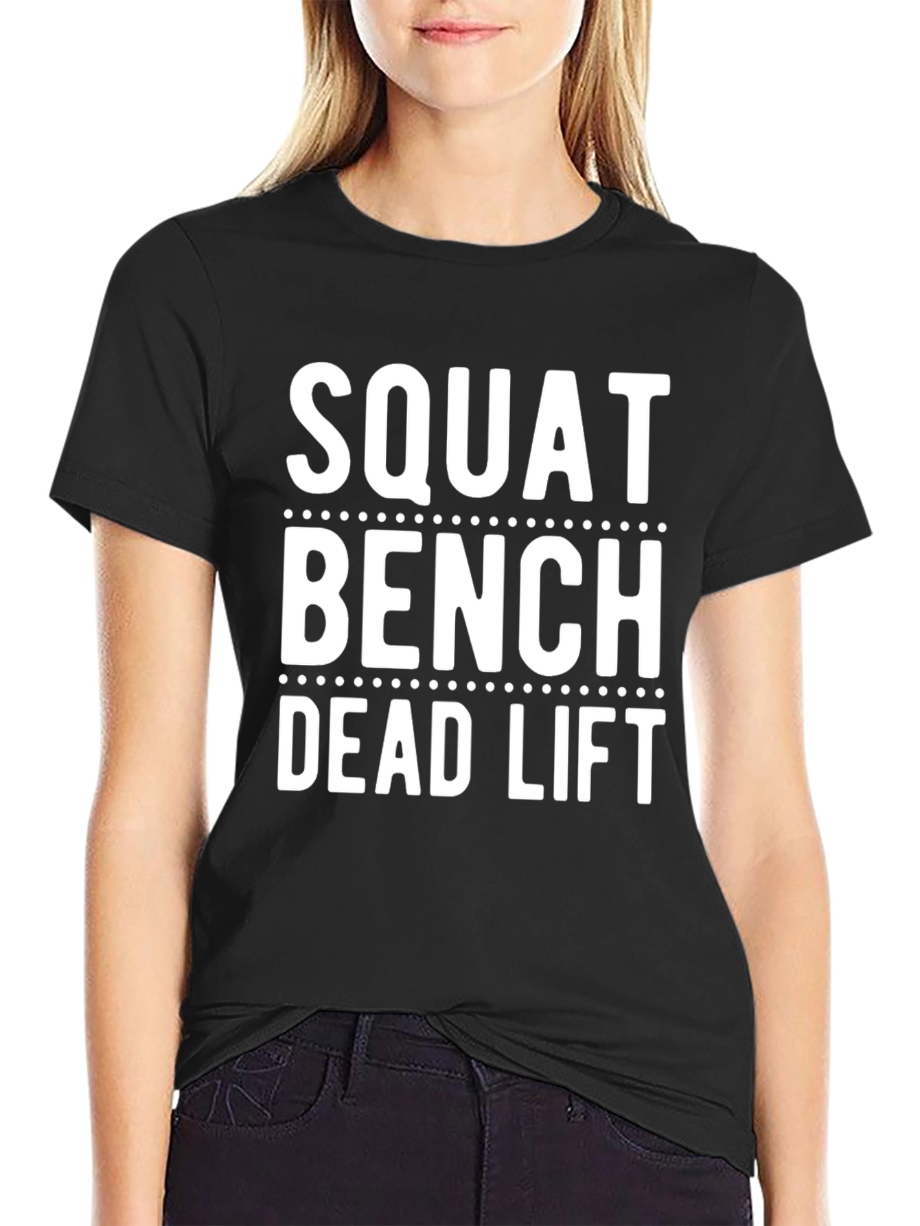 Squat Bench Deadlift Gym Workout Black T-Shirt