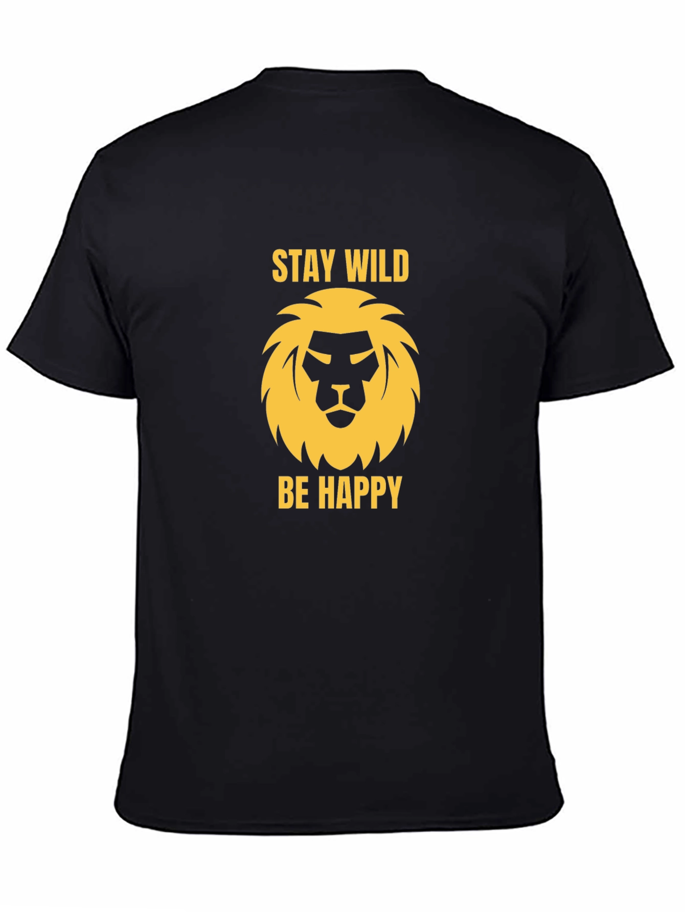 Stay Wild Lion Graphic Tee - Black