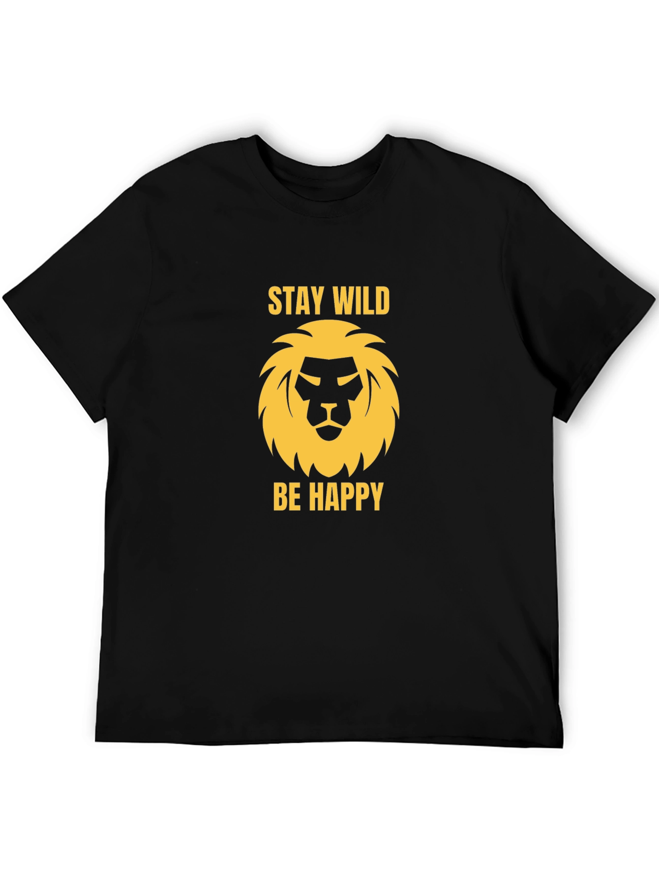 Stay Wild Lion Graphic Tee - Black