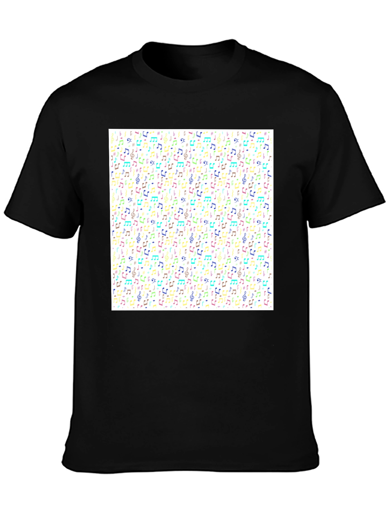 Musical Note Pattern T-Shirt - Trendy Graphic Tee
