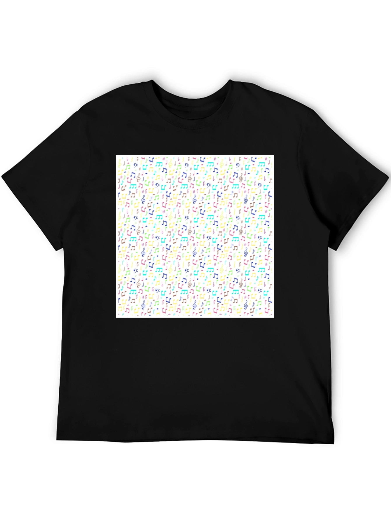 Musical Note Pattern T-Shirt - Trendy Graphic Tee