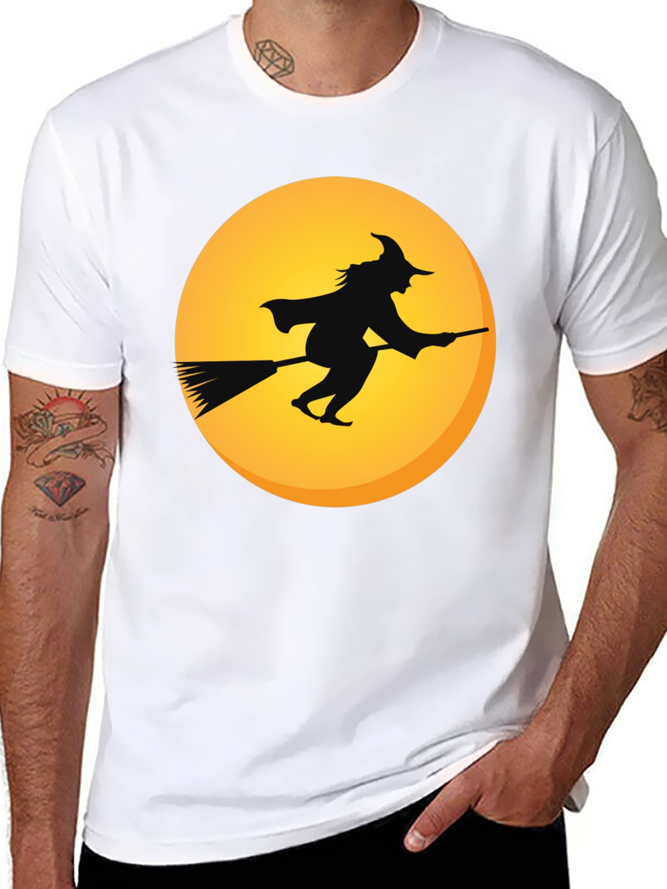 Witch on Broomstick T-Shirt - Halloween Apparel