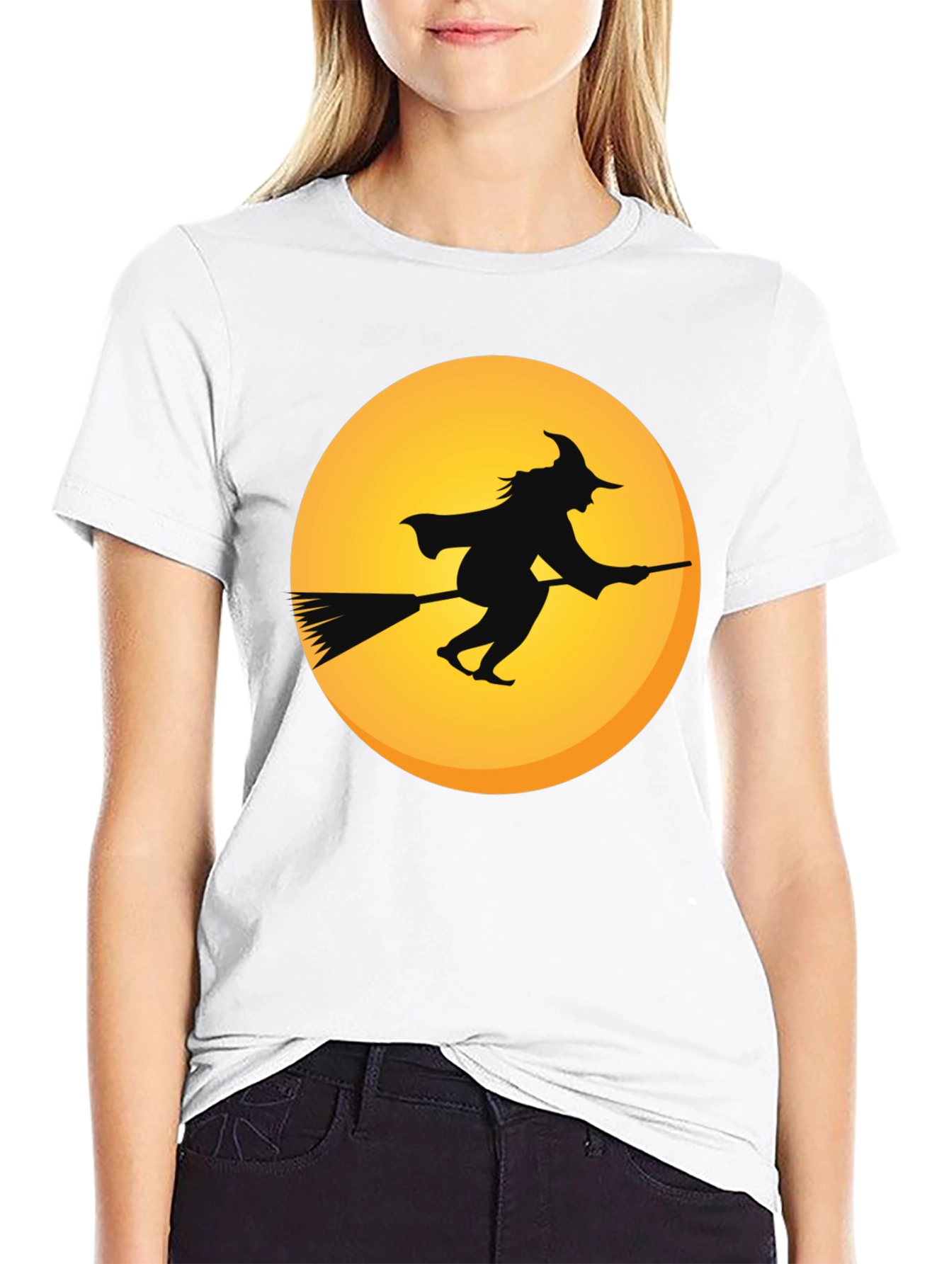 Witch on Broomstick T-Shirt - Halloween Apparel