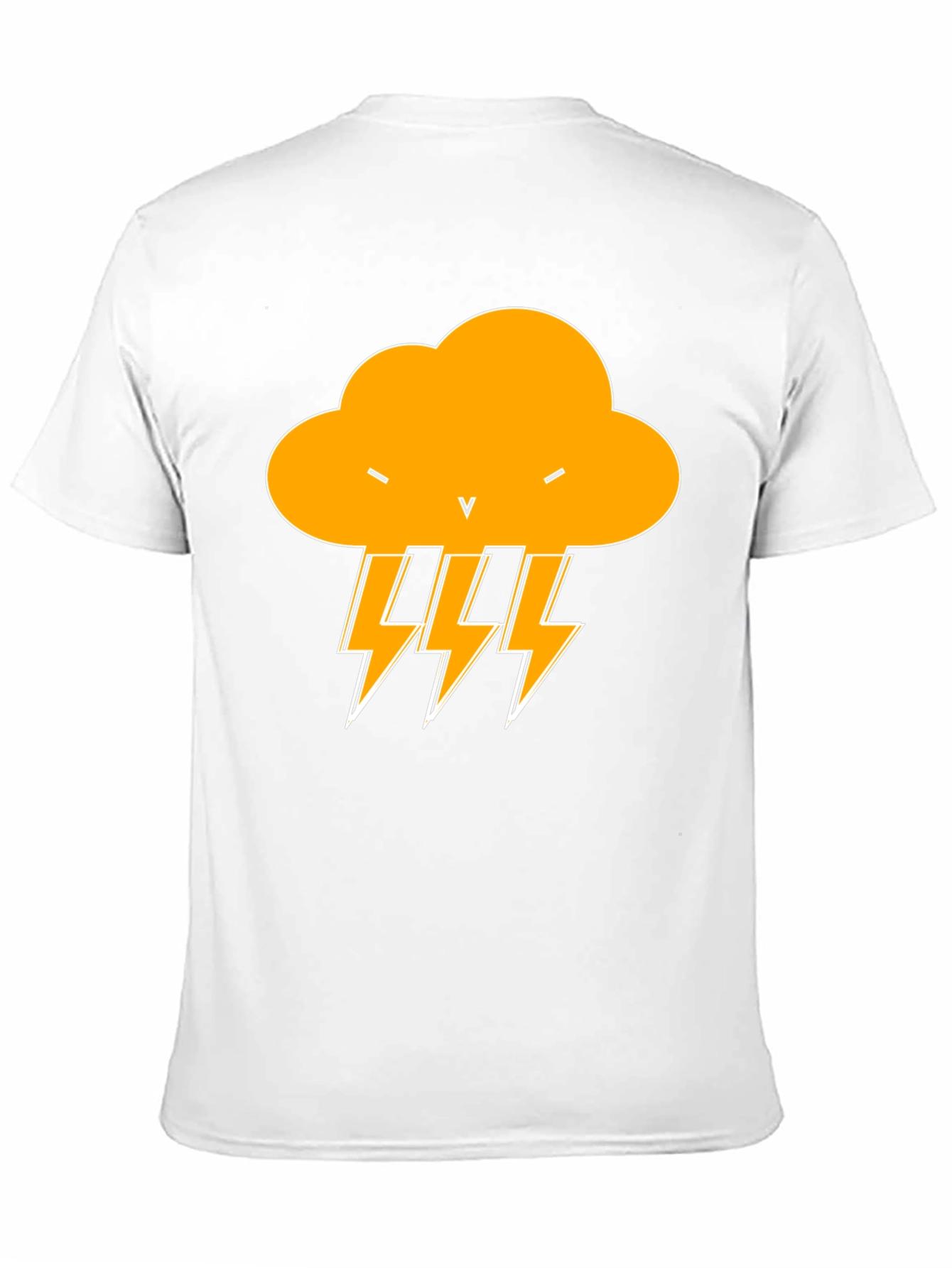Black T-Shirt with Lightning Cloud Design