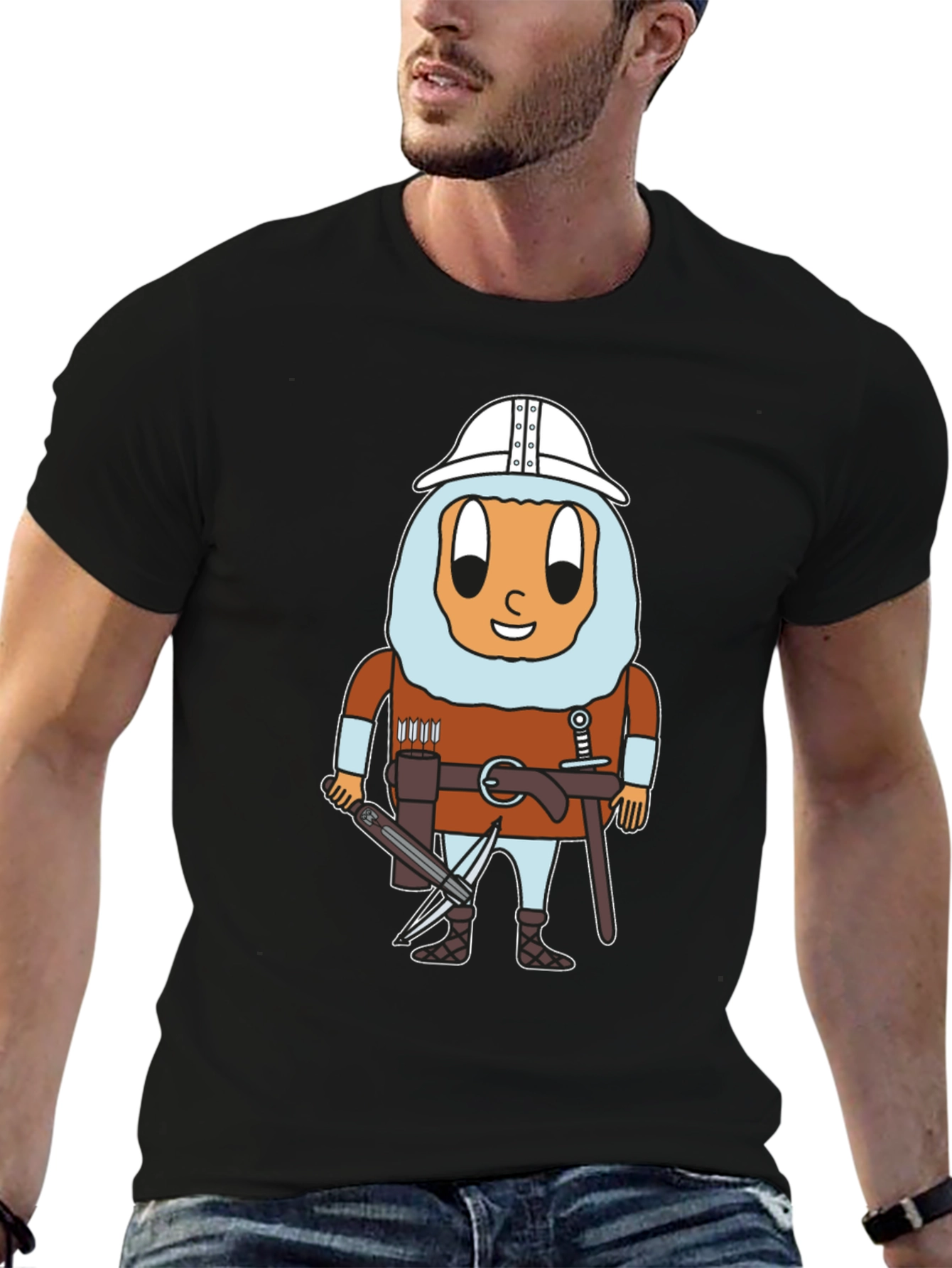 Egg Knight T-Shirt: Cartoon Warrior Egg Tee