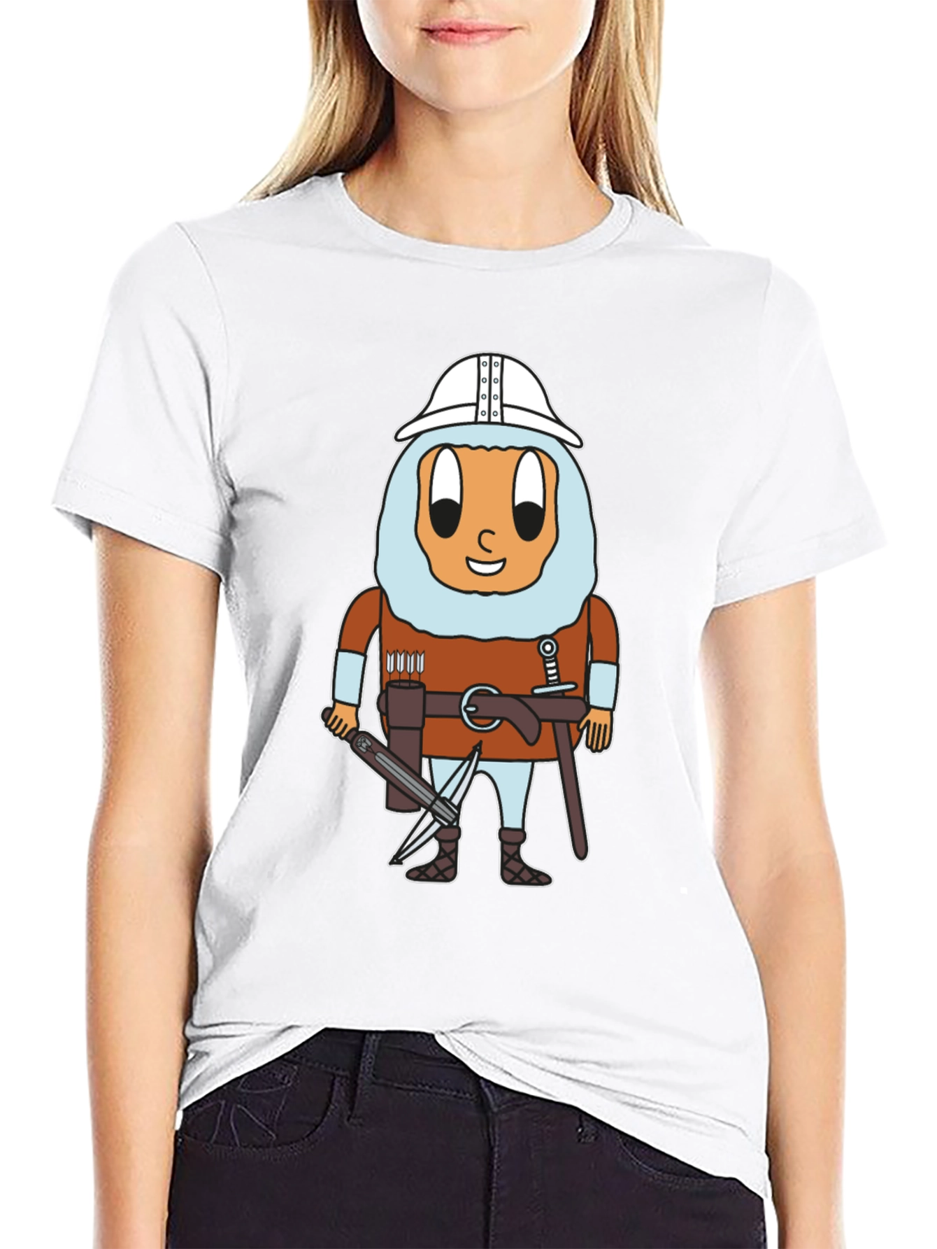 Egg Knight T-Shirt: Cartoon Warrior Egg Tee