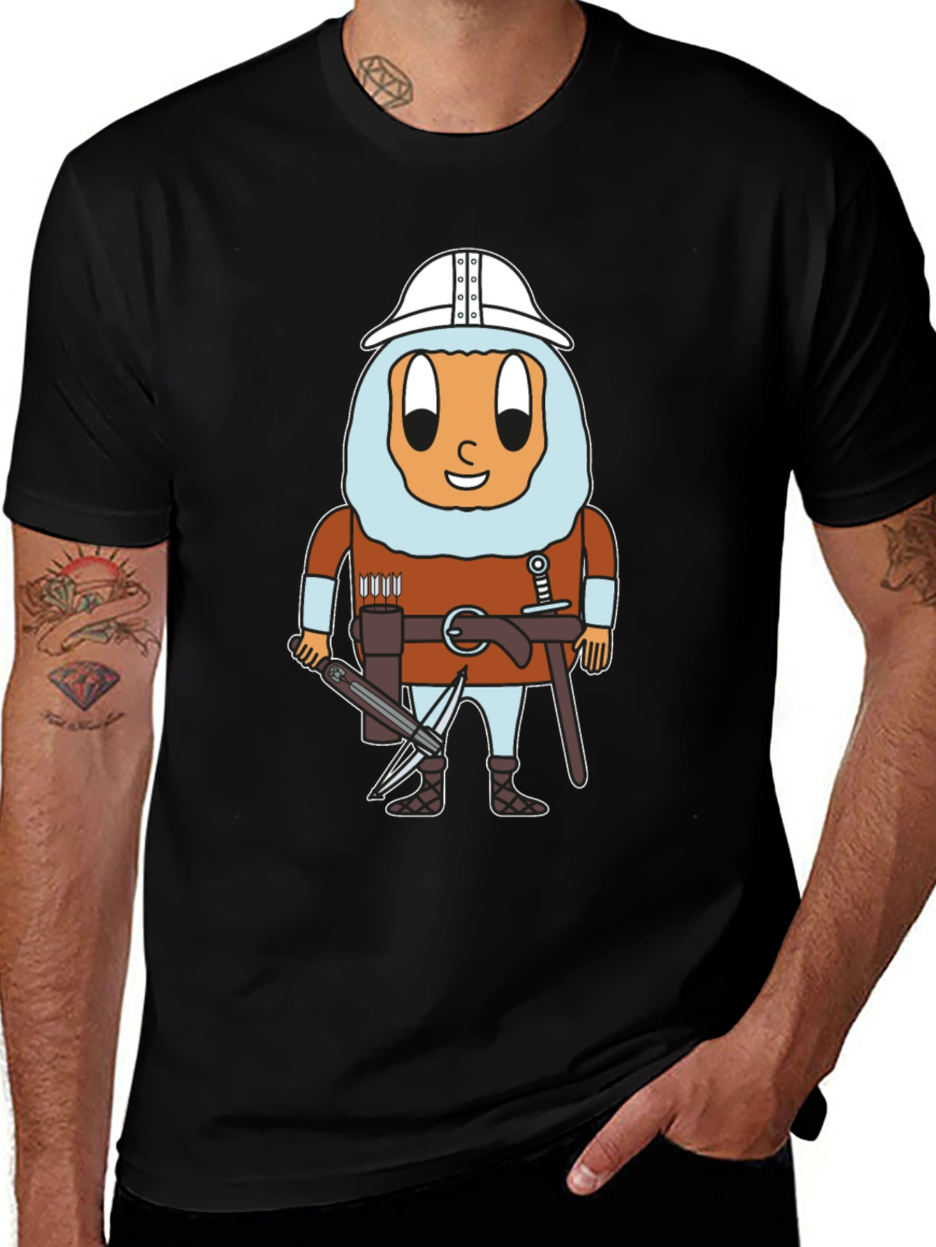 Egg Knight T-Shirt: Cartoon Warrior Egg Tee