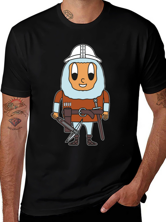 Egg Knight T-Shirt: Cartoon Warrior Egg Tee