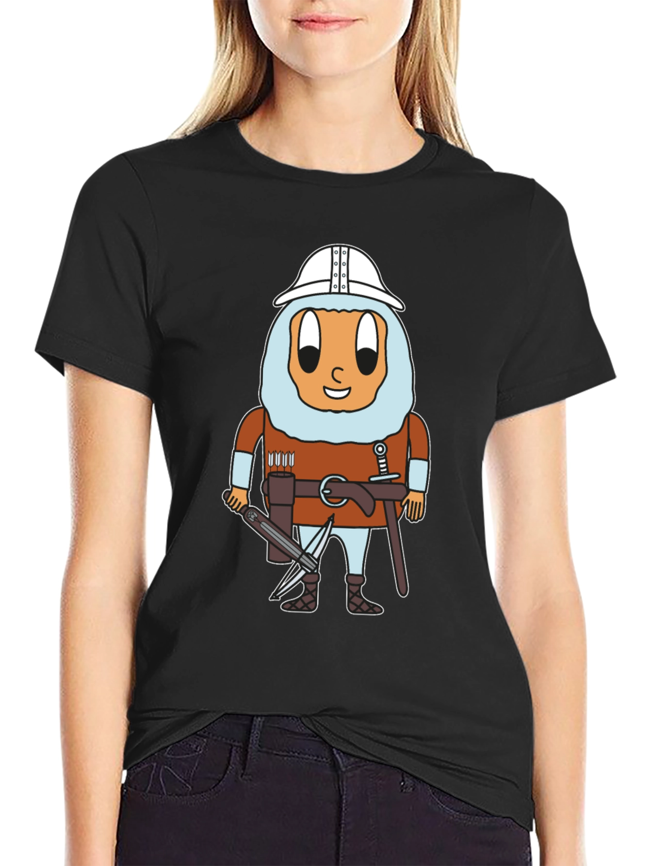 Egg Knight T-Shirt: Cartoon Warrior Egg Tee