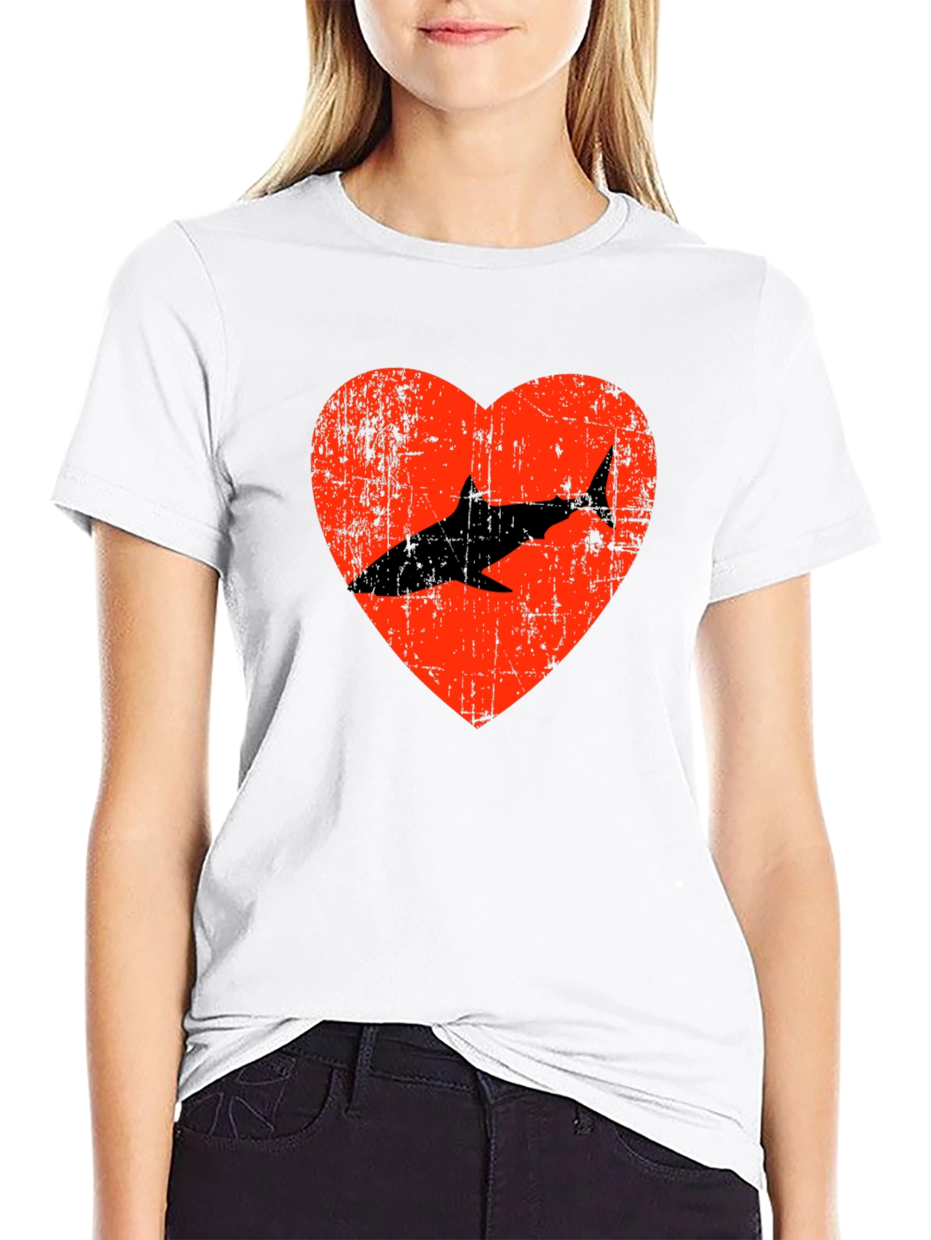 Shark Heart Graphic Tee - Love Sharks T-Shirt