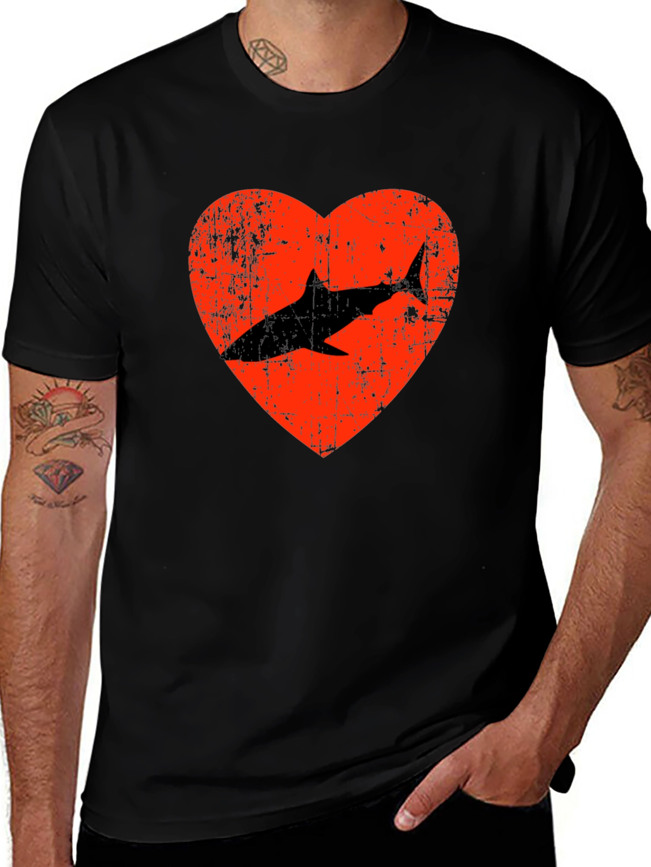 Shark Heart Graphic Tee - Love Sharks T-Shirt