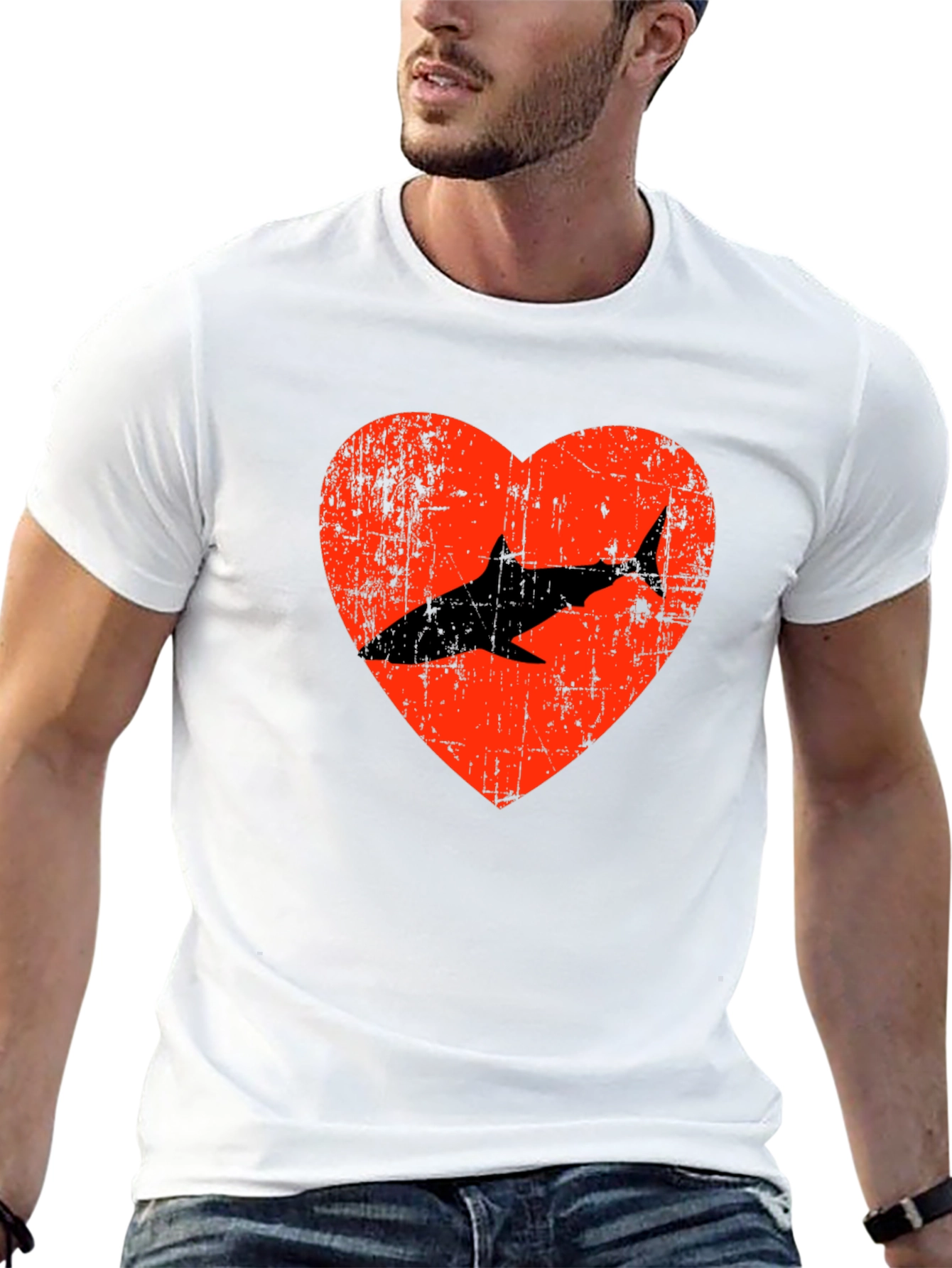 Shark Heart Graphic Tee - Love Sharks T-Shirt