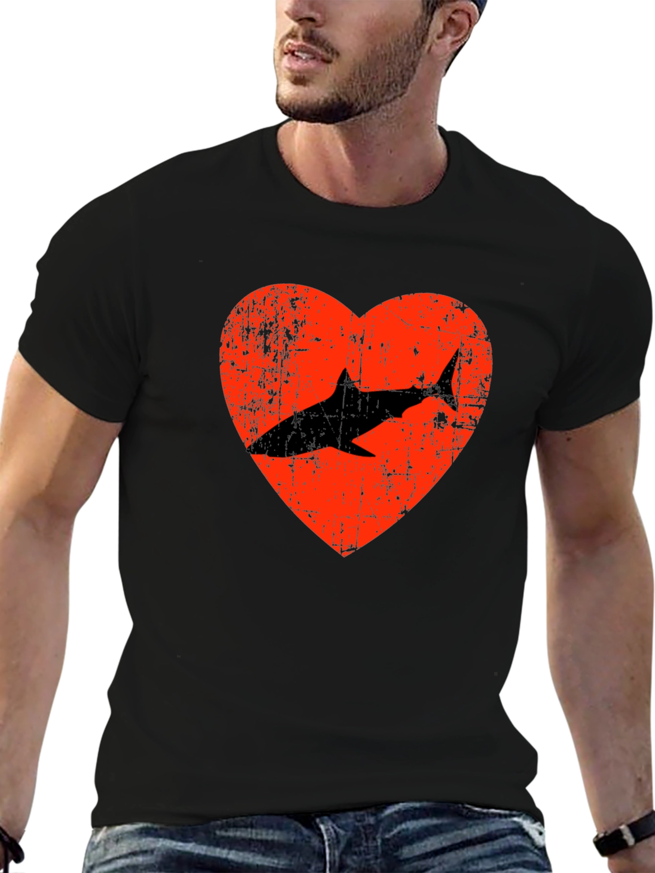 Shark Heart Graphic Tee - Love Sharks T-Shirt